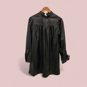 Who What Wear Faux Leather Tunic, Size Small